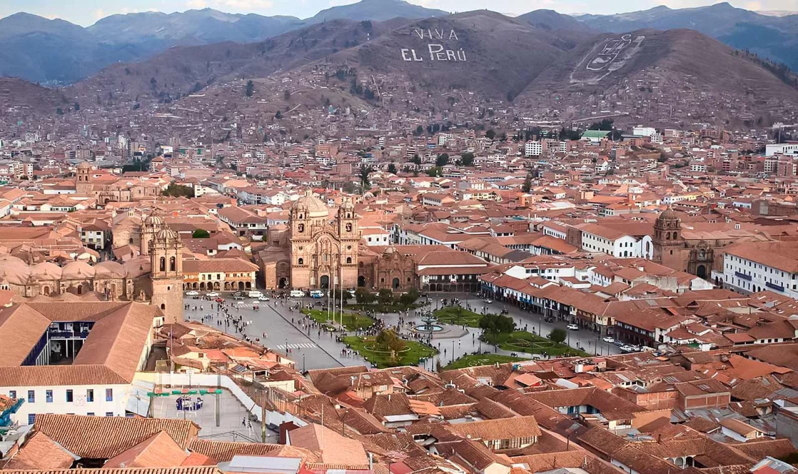 Imagen panorámica de la ciudad del Cusco. 