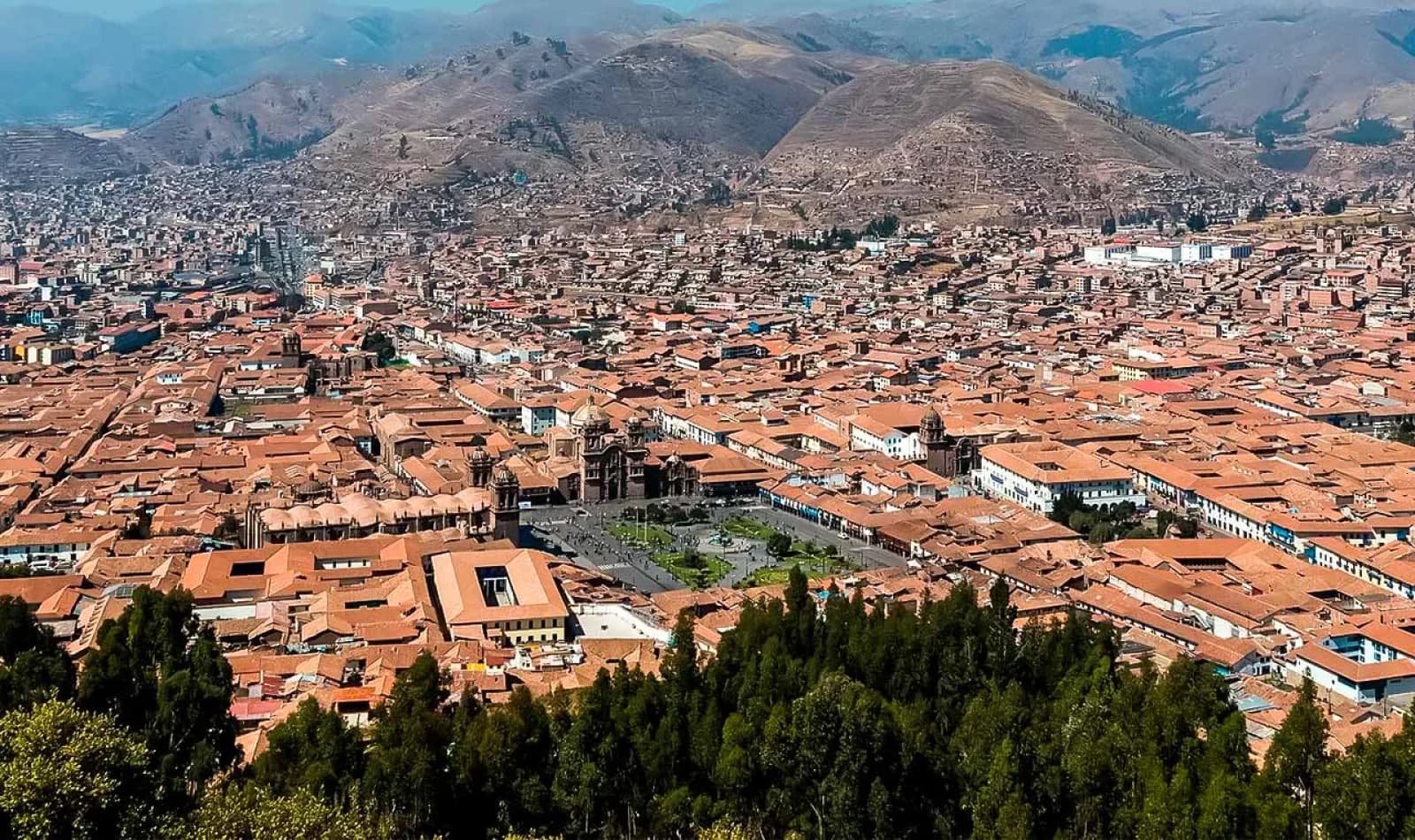 Imagen panorámica de la ubicación de la ciudad del Cusco